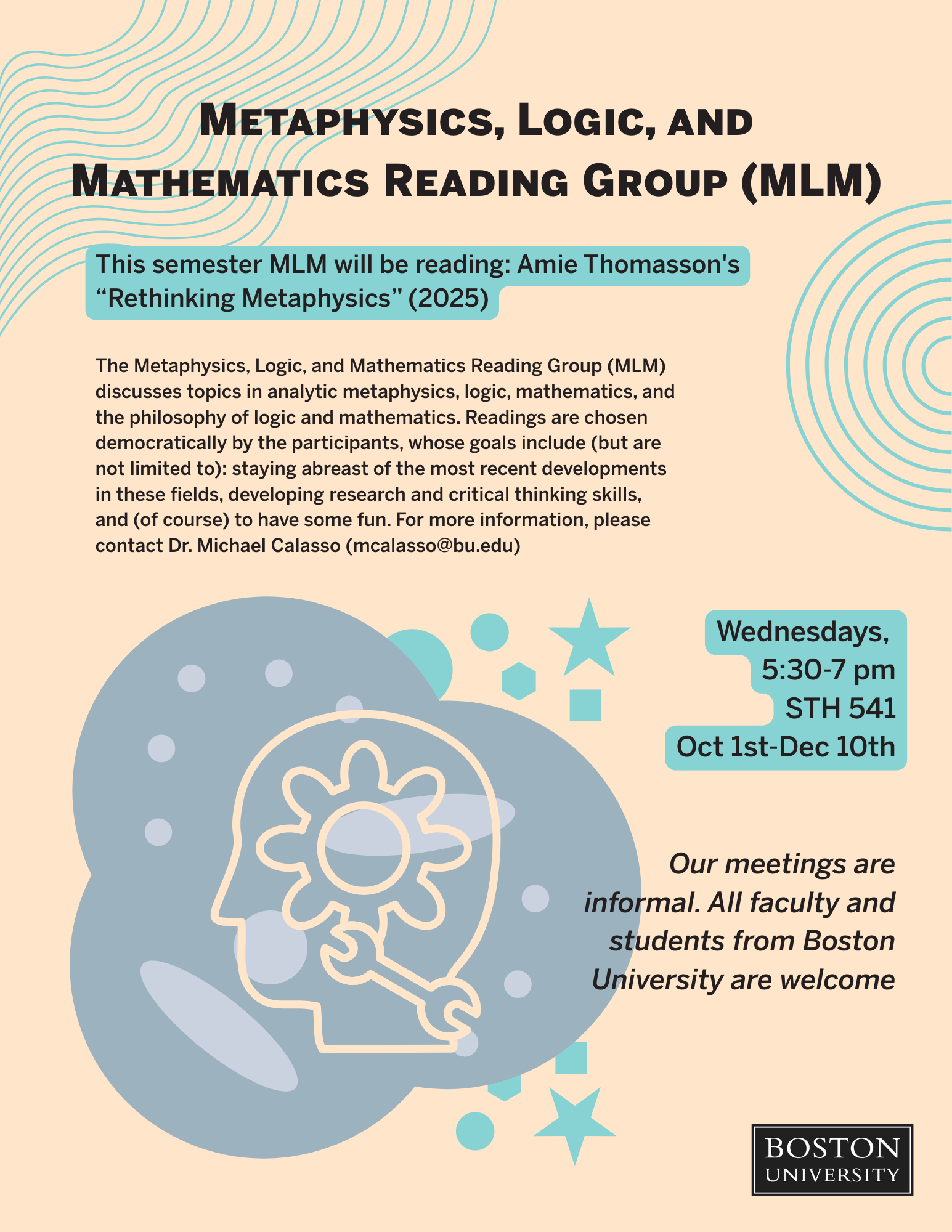 Metaphyics, logic and mathematics reading group flyer